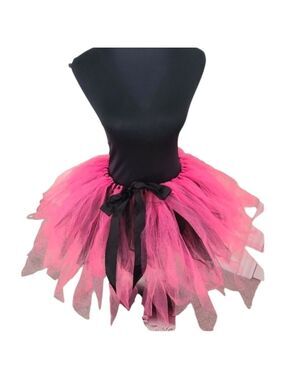HANDMADE Tulle Tutu Pink & Black Fairy Skirt Size Small